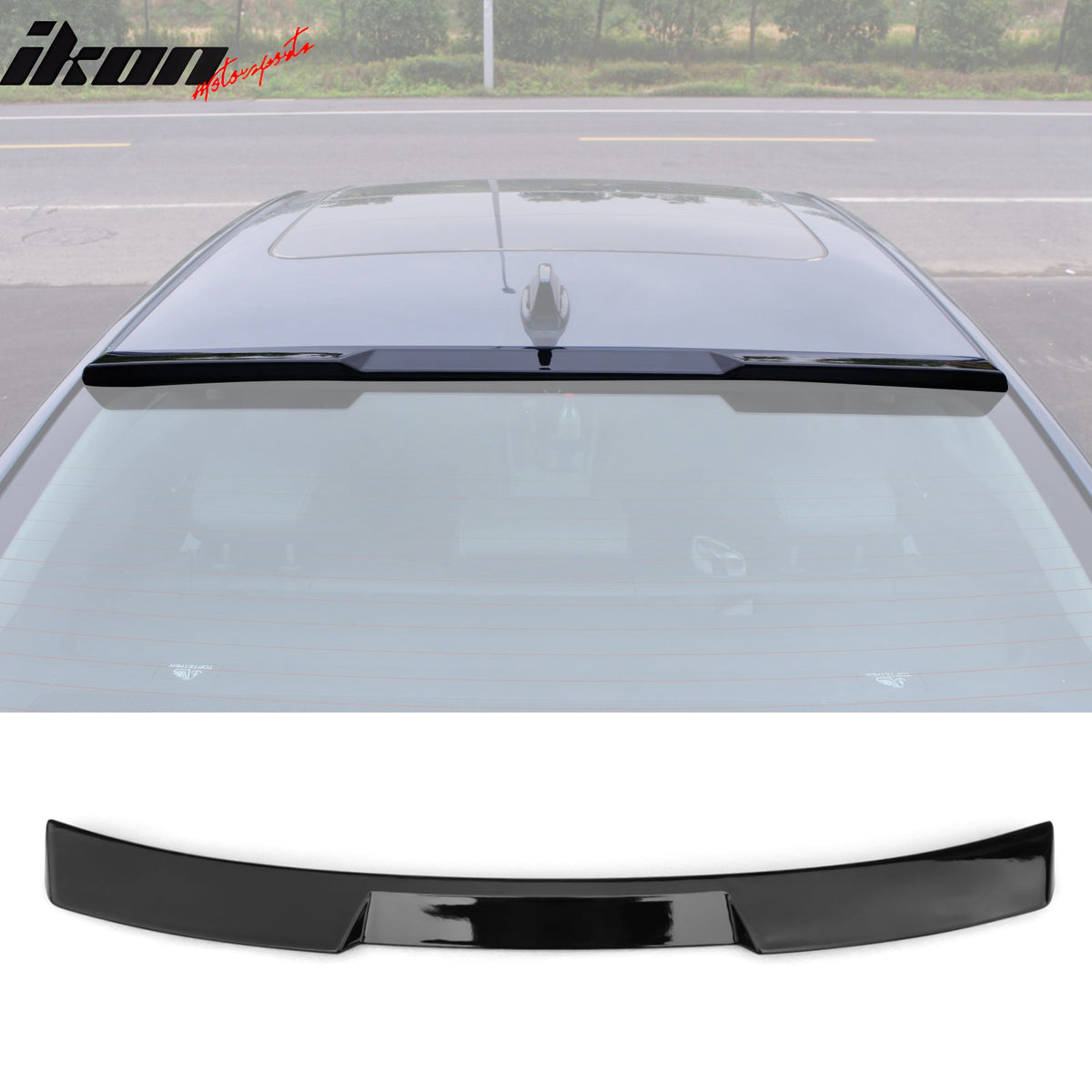 Fits 23-24 Honda Accord 11th Rear Roof Spoiler Black Top Window Visor ABS