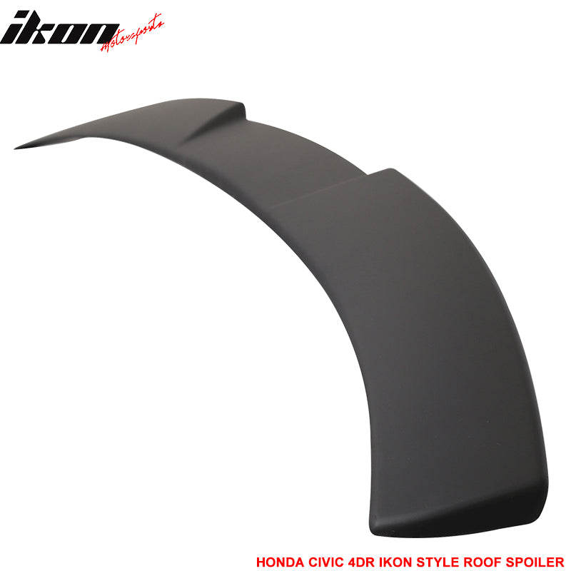 Fits 16-21 Civic 10th Sedan IKON Roof Spoiler + OE Window Visors W/Chrome Trim