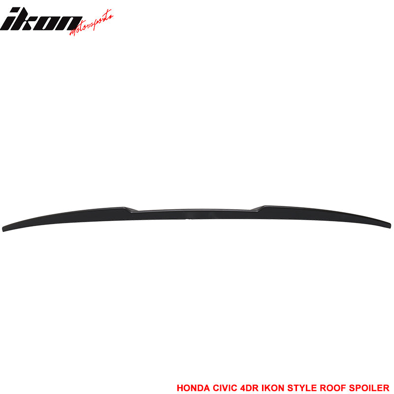 Fits 16-21 Civic X 10th Gen Sedan IKON Roof Spoiler OE Style Window Visor ABS