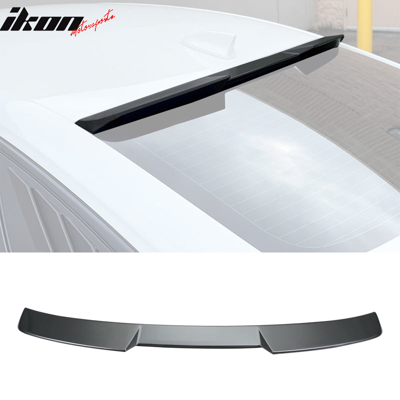 IKON MOTORSPRTS, Roof Spoiler Compatible With 2022-2025 Honda Civic 11th Sedan 4-Door, ABS Plastic V Style Rear Top Window Visor Wing