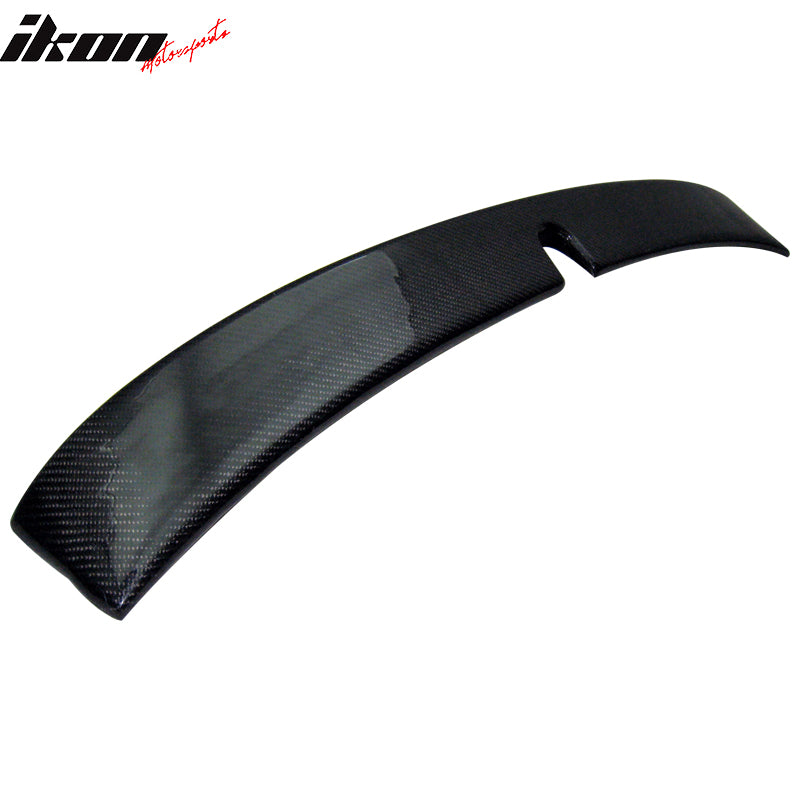 IKON MOTORSPORTS, Roof Spoiler Compatible With 2001-2007 Mercedes Benz W203 C-Class, Matte Carbon Fiber EURO Style Rear Spoiler Wing, 2002 2003 2004 2005 2006