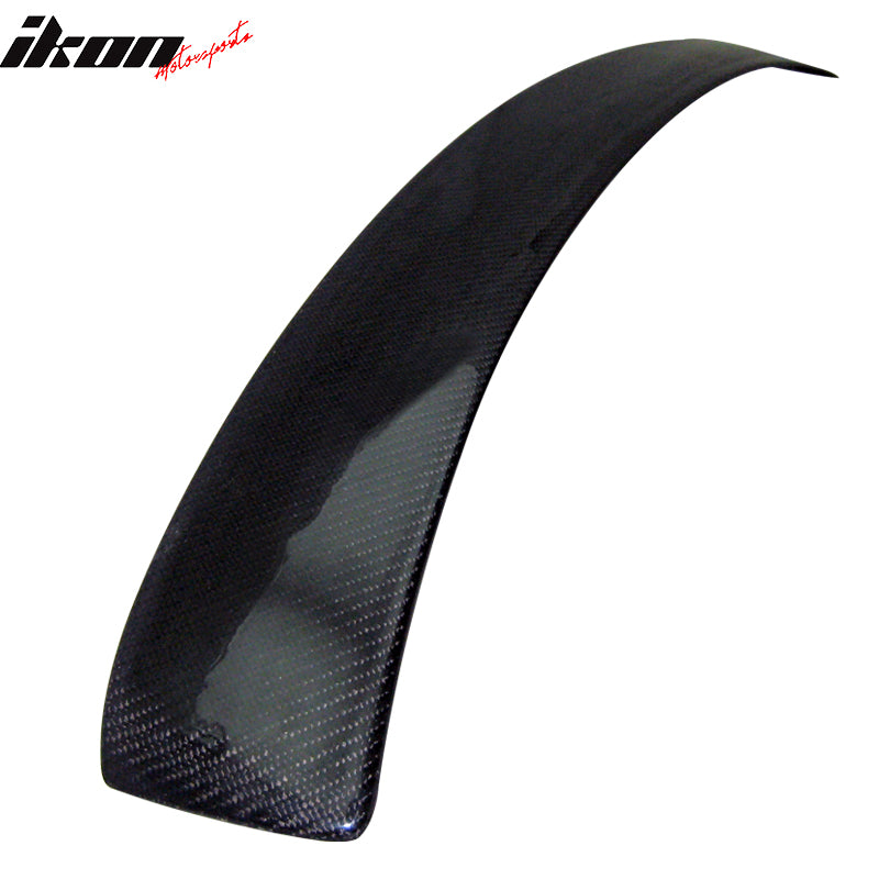 IKON MOTORSPORTS, Roof Spoiler Compatible With 2007-2008 Mercedes Benz W221 S-Class, Matte Carbon Fiber EURO Style Rear Spoiler Wing