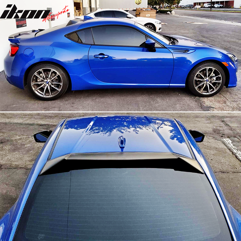 IKON MOTORSPORTS, Roof Spoiler Compatible With 2013-2016 Scion FR-S/2013-2020 Subaru BRZ/2017-2020 Toyota 86, Rear Window Roof Spoiler Wing PP Polypropylene Unpainted Black