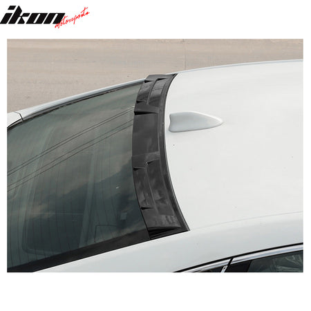 IKON MOTORSPORTS, Rear Window Roof Spoiler Compatible with 2018-2025 Toyota Camry, V2 Style Primer Matte Black ABS Top Roofline Windshield Visor Spoiler Wing