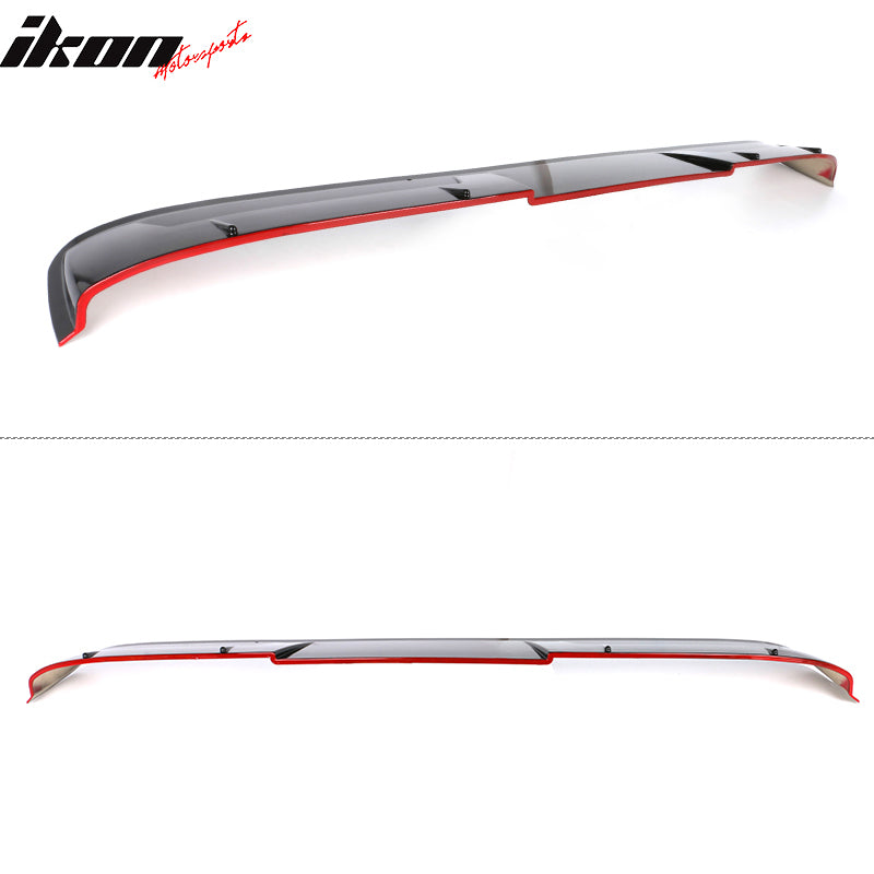 Fits 18-25 Toyota Camry V2 Roof Spoiler Rear Window Wing Gloss Black w/ Red Edge