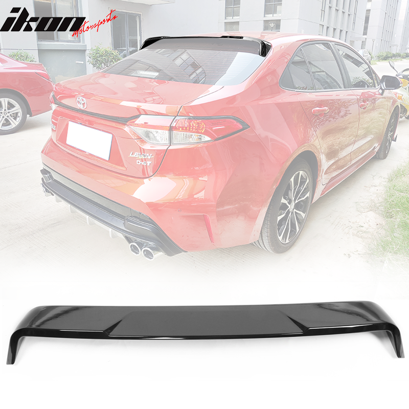 Fits 20-21 Toyota Corolla Sedan IKON Style Roof Spoiler Carbon Fiber Print