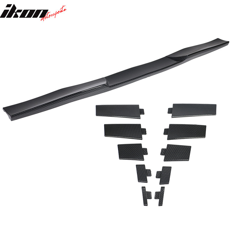 Universal Fit Carbon Fiber Print Top Rear Roof Spoiler Wing Adjustable Splitter