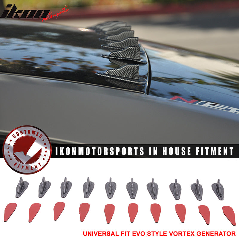 Universal EVO Style Carbon Fiber Print Shark Fin Vortex Generator PP