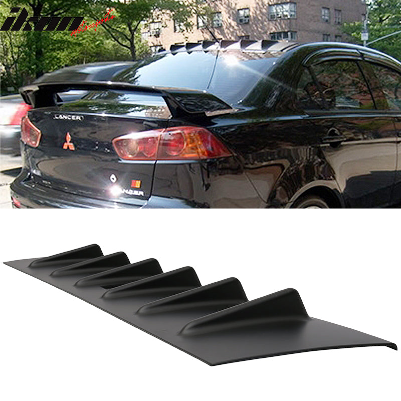 2008-2016 Mitsubishi Lancer X EVO Rear Roof Spoiler W/Shark Fins ABS