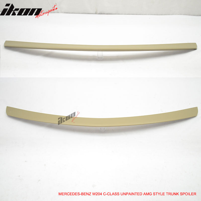 For 08-14 Benz C-Class W204 Sedan 4-Door Rear Trunk Spoiler Wing Unpainted ABS