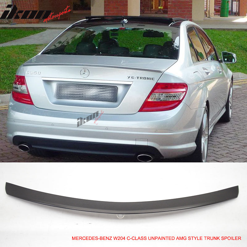 2008-2014 Benz C-Class W204 AMG Style Unpainted Trunk Spoiler Wing ABS