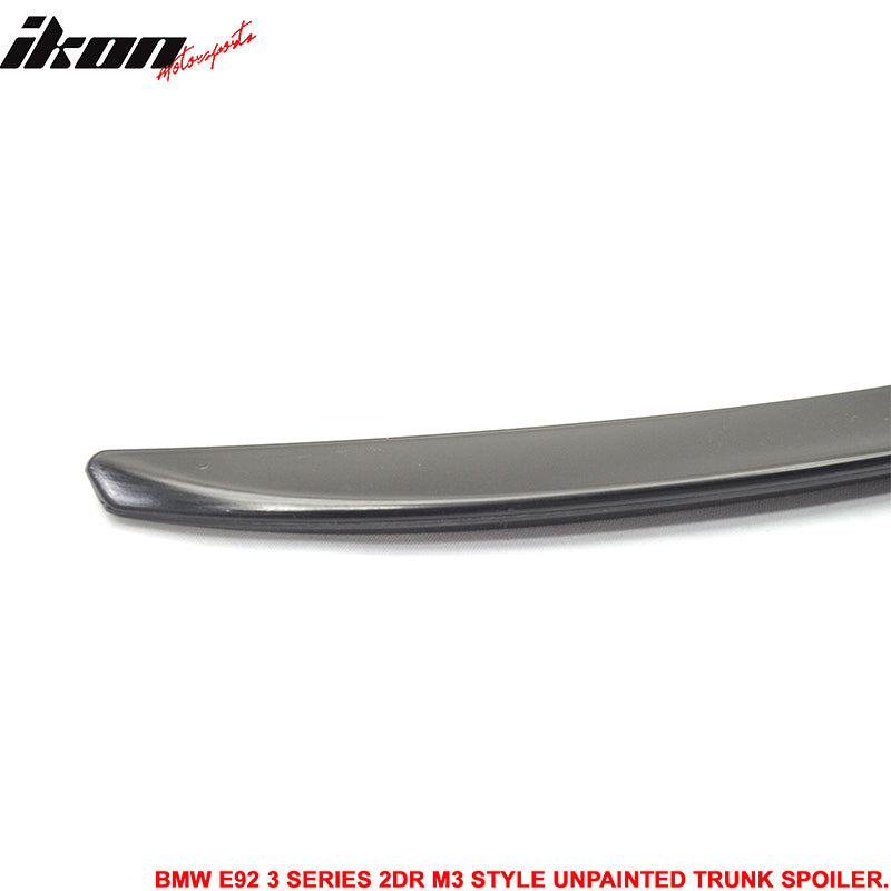 Fits 07-13 BMW E92 3 Series 2Dr M3 Type Unpainted Trunk Spoiler - ABS