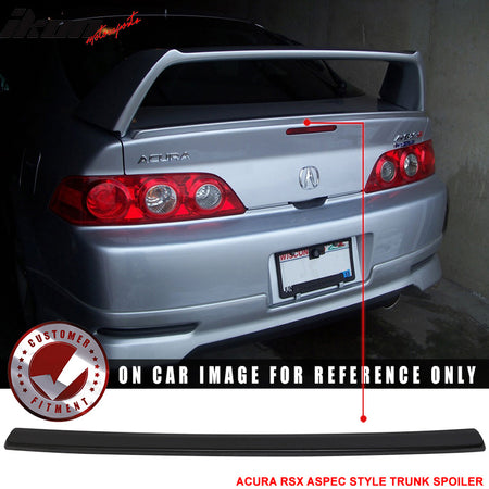 Trunk Spoiler Compatible With 2002-2006 Acura RSX DC5, Aspec Style Trunk Lid & TR TR Style ABS Boot Lip Rear Spoiler Wing Add On Deck Lid By IKON MOTORSPORTS, 2003 2004 2005