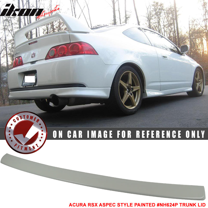 Pre-painted Trunk Spoiler Compatible With 2002-2006 Acura RSX DC5, TR & Aspec Style ABS Painted #NH624P Boot Lip Rear Spoiler Wing Add On Deck Lid Other Color Available By IKON MOTORSPORTS, 2003