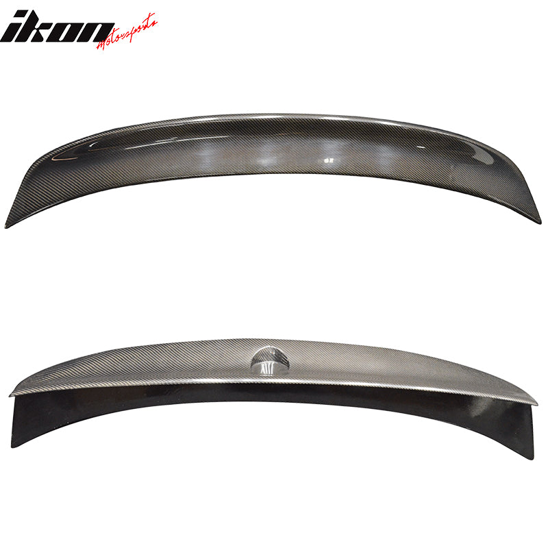 IKON MOTORSPORTS Trunk Spoiler, Compatible With 2000-2006 BMW E46 3 Series Coupe & 2001-2006 BMW M3 Coupe, CSl Style Unpainted CF Car Exterior Rear Wing Tail Roof Top Lid, 2003 2004 2005