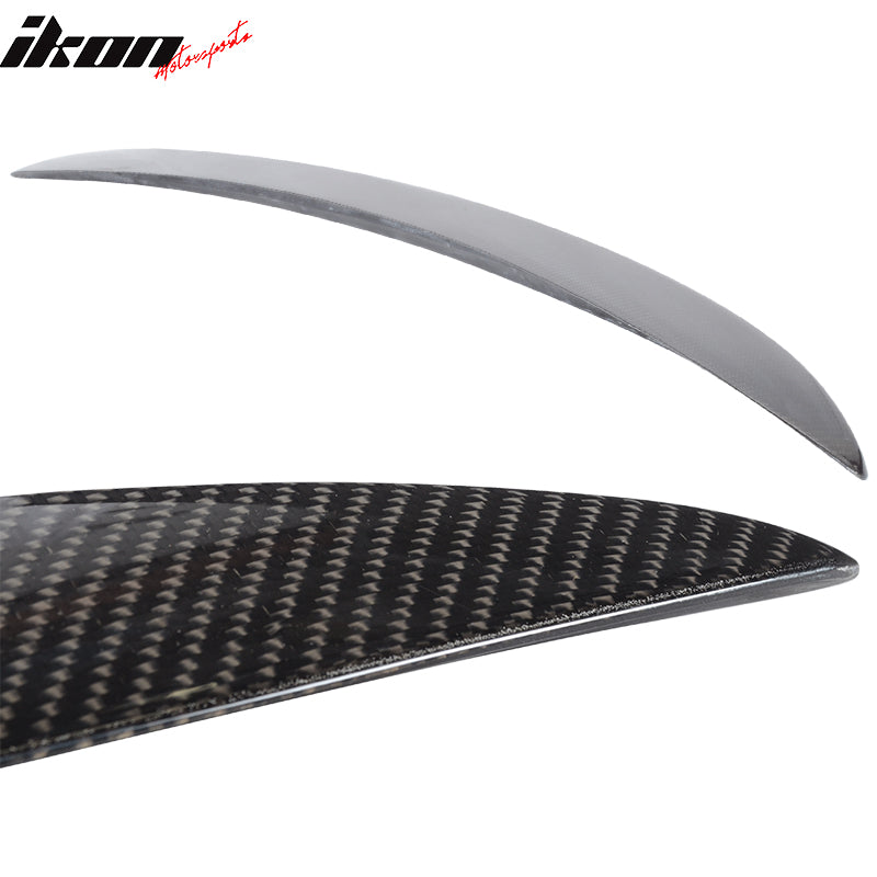 IKON MOTORSPORTS, Trunk Spoiler Compatible With 2004-2010 BMW 5 Series E60 & M5, Matte Carbon Fiber M5 Style Rear Spoiler Wing, 2005 2006 2007 2008 2009