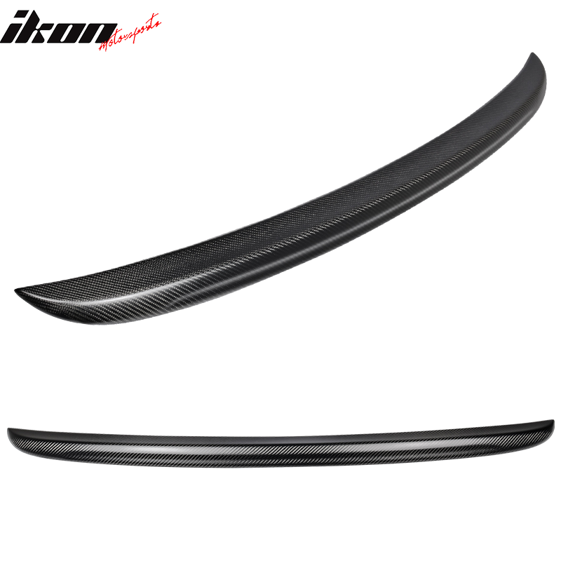 IKON MOTORSPORTS, Trunk Spoiler Compatible With 2004-2010 BMW 5 Series E60 & M5, Matte Carbon Fiber M5 Style Rear Spoiler Wing, 2005 2006 2007 2008 2009