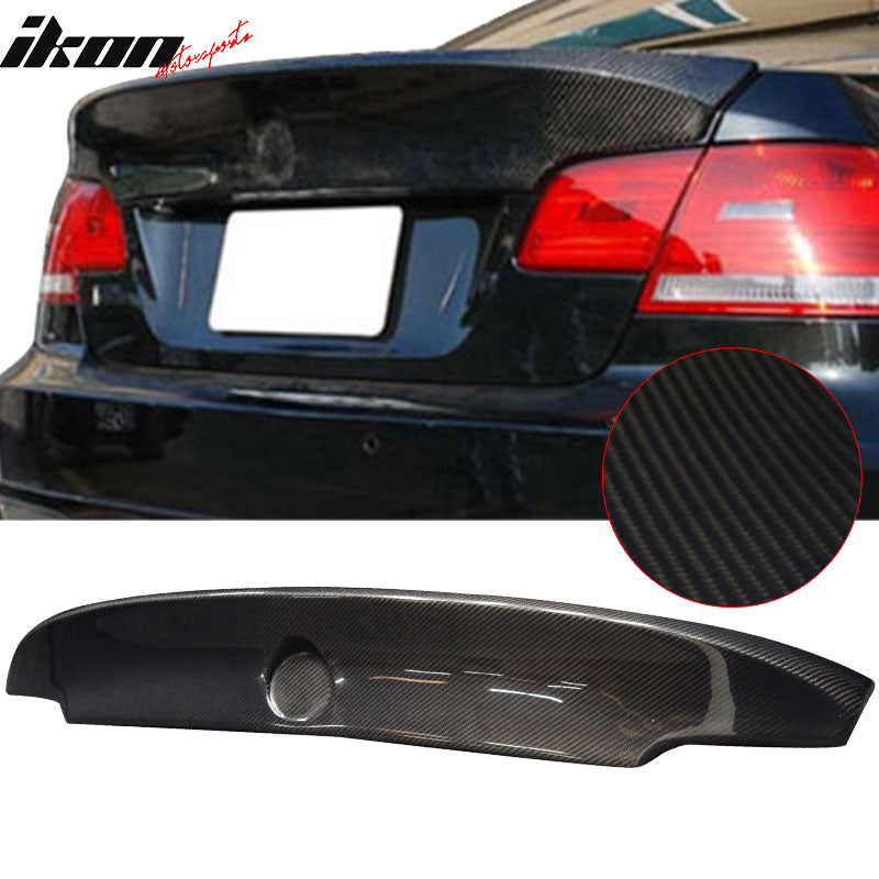 IKON MOTORSPORTS, Trunk Spoiler Compatible With 2007-2013 BMW E92 3 Series Coupe & M3 E92 Convertible , Matte Carbon Fiber CSL Style Rear Spoiler Wing, 2008 2009 2010 2011 2012