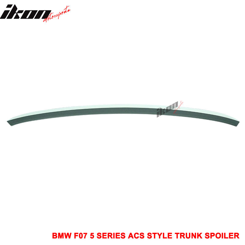 Trunk Spoiler Compatible With 2010-2015 BMW F07 5 Series GT, ACS Style Unpainted ABS Hatchback Trunk Boot Lip Spoiler Wing Add On Deck Lid By IKON MOTORSPORTS, 2011 2012 2013 2014