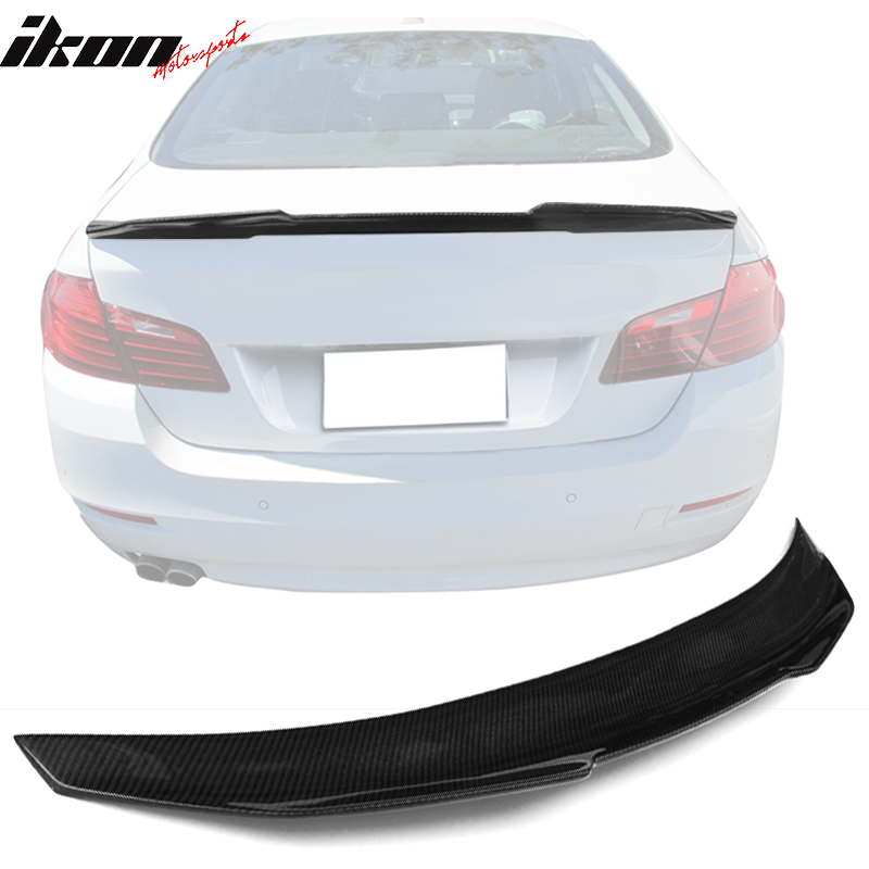 Fits 11-17 BMW 5-Series F10 PSM Style Carbon Fiber CF Trunk Spoiler