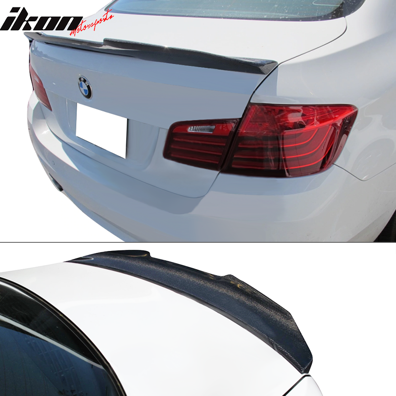 Fits 11-17 BMW 5-Series F10 PSM Style Carbon Fiber CF Trunk Spoiler