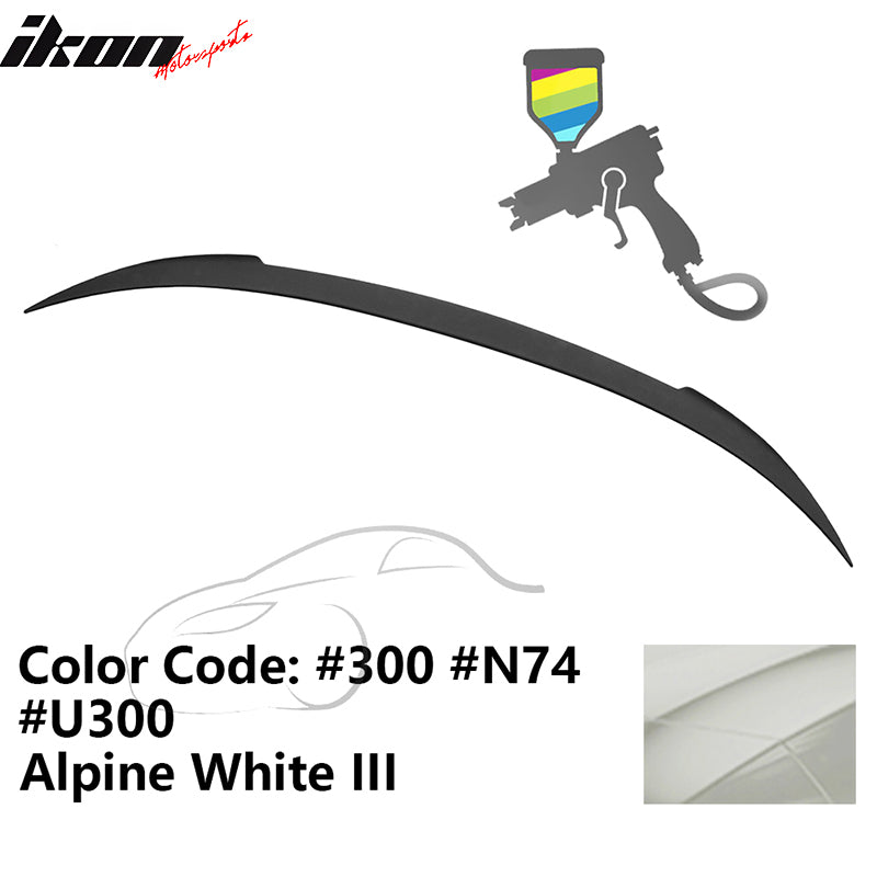 2012-2019 BMW F13 M6 Coupe V Style Trunk Spoiler #300 Alpine White ABS