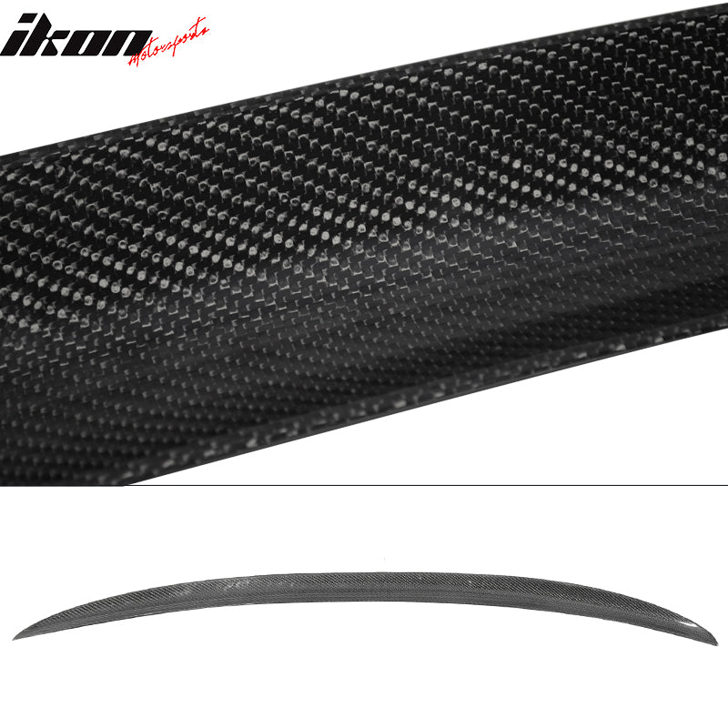 IKON MOTORSPORTS, Trunk Spoiler Compatible With 2014-2020 F11 2 Series , Matte Carbon Fiber P Style Rear Spoiler Wing, 2015 2016 2017 2018 2019