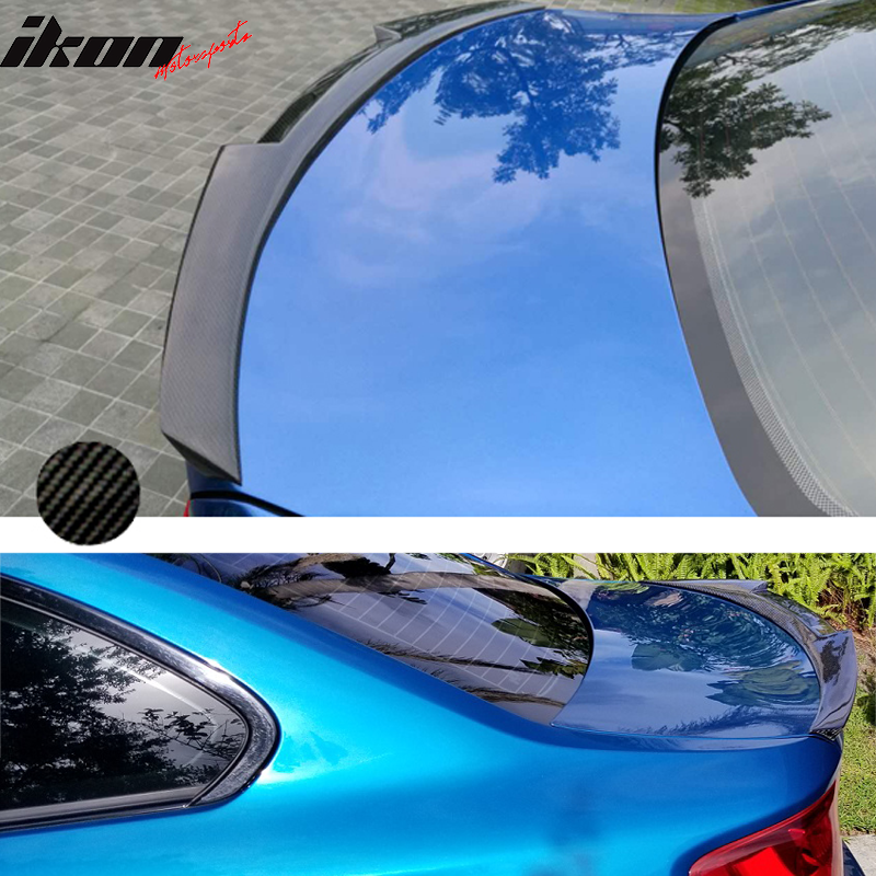 Fits 14-21 BMW 2-Series F22 M4 Style Trunk Spoiler Lip Wing - Matte Carbon Fiber