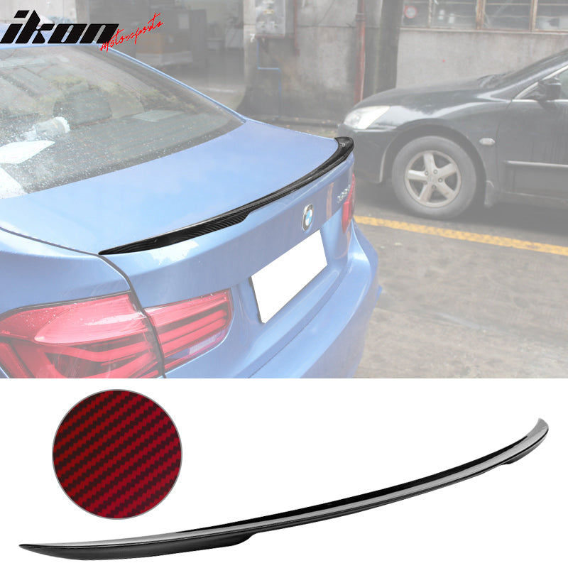 2012-2020 BMW F30 F80 P Style Carbon Fiber Red Clear Rear Spoiler Wing