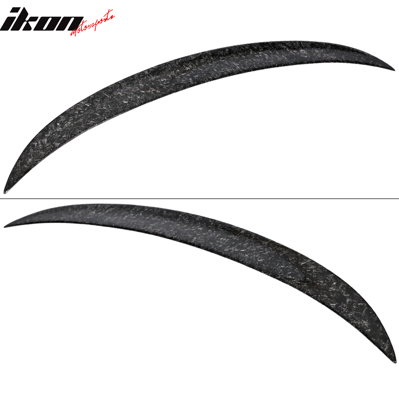 IKON MOTORSPORTS, Trunk Spoiler Compatible With 2012-2019 BMW F30 F80 , Matte Forged Carbon Fiber P Style Rear Spoiler Wing, 2013 2014 2015 2016 2017 2018