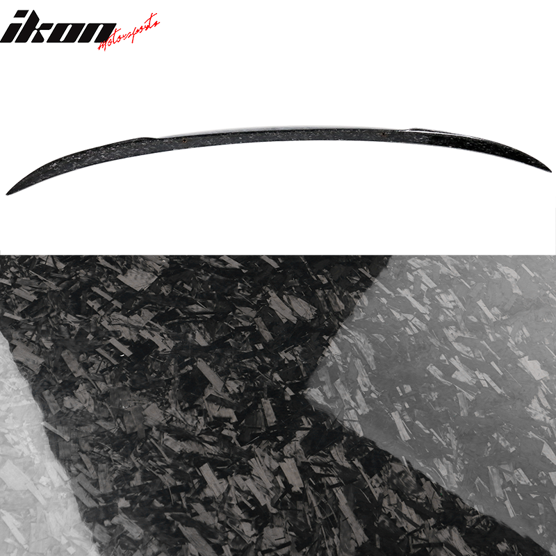 IKON MOTORSPORTS, Trunk Spoiler Compatible With 2012-2019 BMW F30 F80 , Matte Forged Carbon Fiber P Style Rear Spoiler Wing, 2013 2014 2015 2016 2017 2018