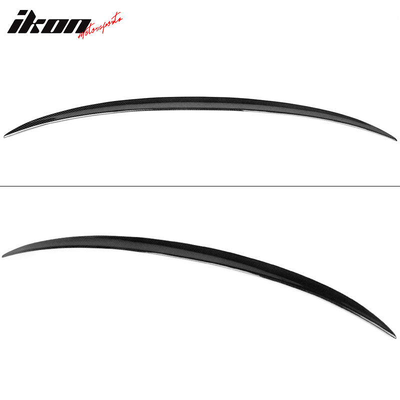 IKON MOTORSPORTS, Trunk Spoiler Compatible With 2021-2025 BMW G80 M3/M3 CS All Models, M Style Rear Trunk Boot Lid Wing Carbon Fiber