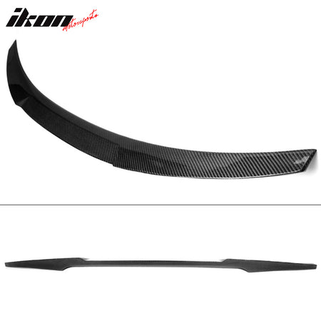 IKON MOTORSPORTS, Trunk Spoiler Compatible With 2021-2025 BMW G80 M3/M3 CS All Models, M4 Style Rear Trunk Boot Lid Wing Carbon Fiber