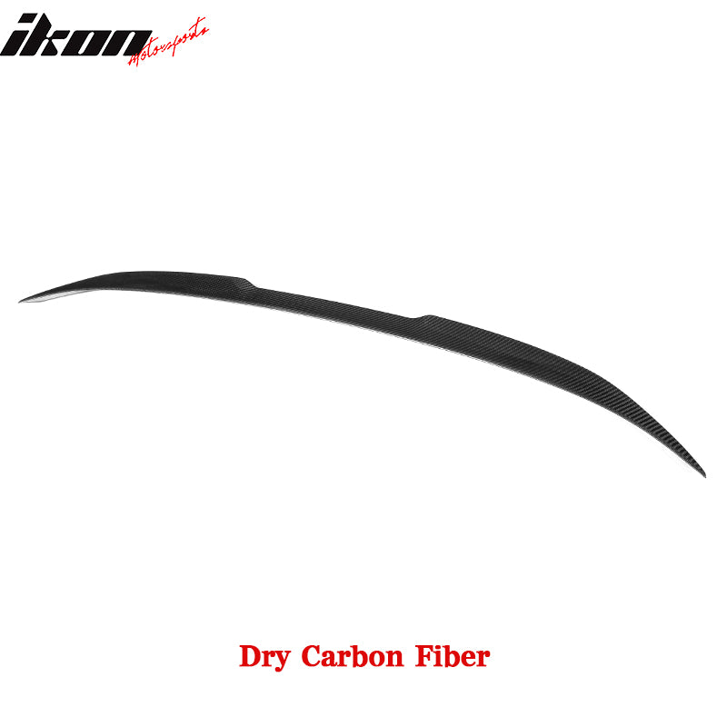 IKON MOTORSPORTS, Dry Carbon Fiber Trunk Spoiler Compatible With 2022-2025 BMW G42 G87 2 Series 220i 230i M240i xDrive M2 Coupe, Gloss Black VS Style Rear Spoiler Tail Wing