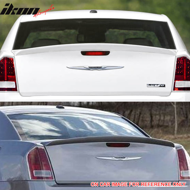 Pre-painted Trunk Spoiler Compatible With 2011-2023 Chrysler 300 300C 300S, ABS Painted # PX8 Black Trunk Boot Lip Wing Deck Lid Other Color Available By IKON MOTORSPORTS, 2012 2013 2014 2015 2016