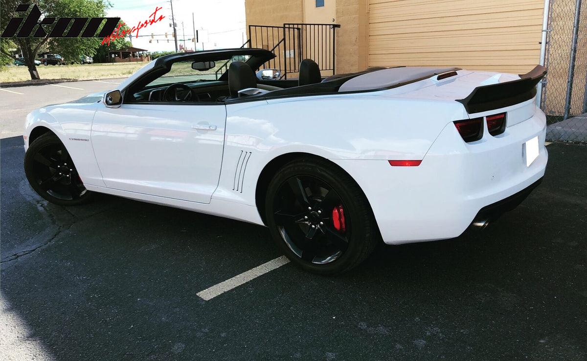 Trunk Spoiler Wing Compatible With 2010-2013 Chevrolet Camaro, Ikon Style Black PP Added On Rear Trunk Spoiler Lip Wing by IKON MOTORSPORTS, 2011 2012