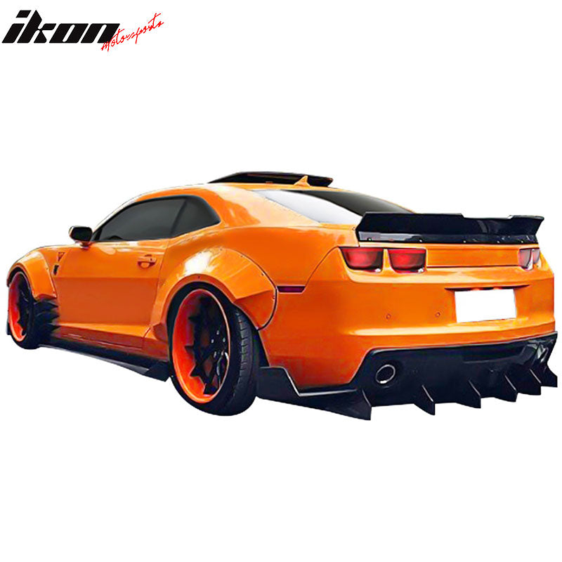 IKON MOTORSPORTS, Trunk Spoiler Compatible with 2010-2013 Chevrolet Camaro, IKON Style PP Polypropylene Rear Trunk Lid Spoiler Wing Lip