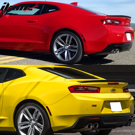 IKON MOTORSPORTS, Trunk Spoiler Compatible With 2016-2023 Chevrolet Camaro, Rear Trunk Duck Lid Spoiler Wing Lip RS Style ABS