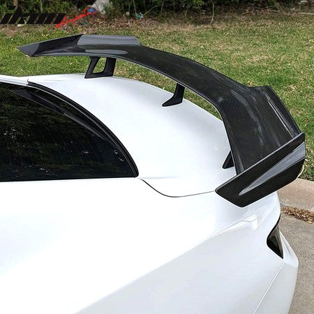 IKON MOTORSPORTS, Trunk Spoiler Compatible With 2016-2023 Chevrolet Camaro , Matte Carbon Fiber ZL1 1LE Style Rear Spoiler Wing, 2017 2018 2019