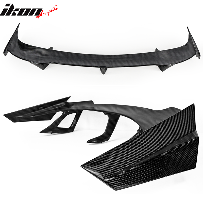 IKON MOTORSPORTS, Trunk Spoiler Compatible With 2016-2023 Chevrolet Camaro , Matte Carbon Fiber ZL1 1LE Style Rear Spoiler Wing, 2017 2018 2019