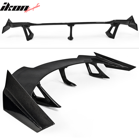 IKON MOTORSPORTS, Trunk Spoiler Compatible With 2016-2023 Chevrolet Camaro , Matte Carbon Fiber ZL1 1LE Style Rear Spoiler Wing, 2017 2018 2019