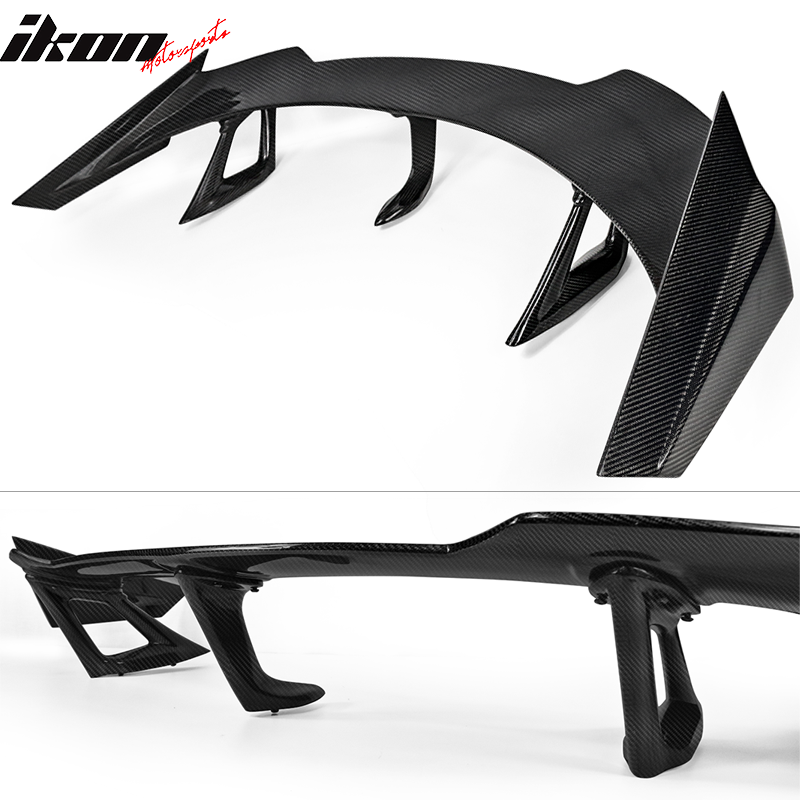 IKON MOTORSPORTS, Trunk Spoiler Compatible With 2016-2023 Chevrolet Camaro , Matte Carbon Fiber ZL1 1LE Style Rear Spoiler Wing, 2017 2018 2019