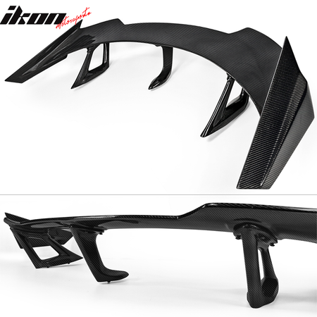 IKON MOTORSPORTS, Trunk Spoiler Compatible With 2016-2023 Chevrolet Camaro , Matte Carbon Fiber ZL1 1LE Style Rear Spoiler Wing, 2017 2018 2019