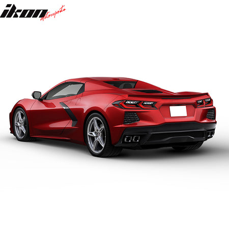 IKON MOTORSPORTS, Trunk Spoiler Compatible With 2020-2022 Chevy Corvette C8 Stingray, 2022 New Z51 Low Profile Style ABS Car Exterior Rear Spoiler Wing Tail Lid, 2021