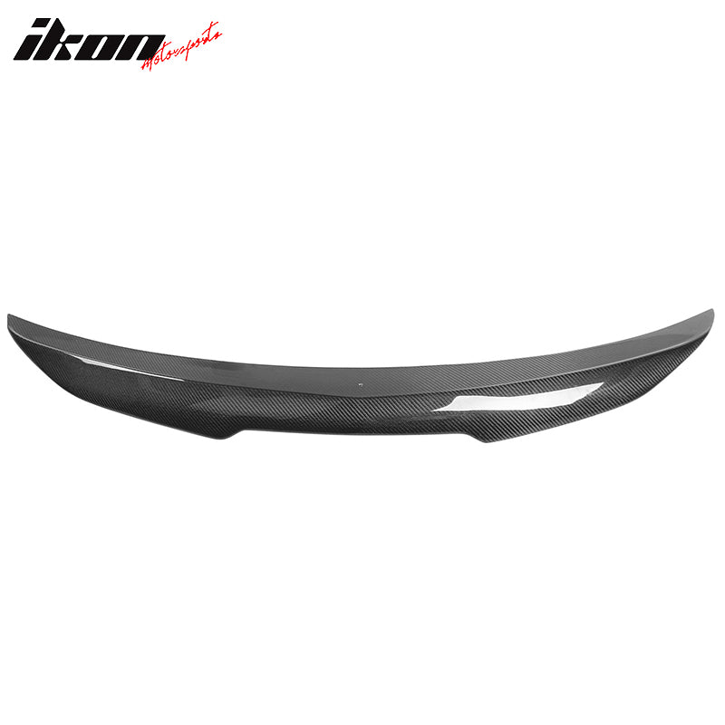 IKON MOTORSPORTS, Trunk Spoiler Compatible With 2020-2024 Cadillac CT5, PSM Style Real Carbon Fiber Rear Trunk Tailgate Spoiler Wing Flap Lip 1 PCS