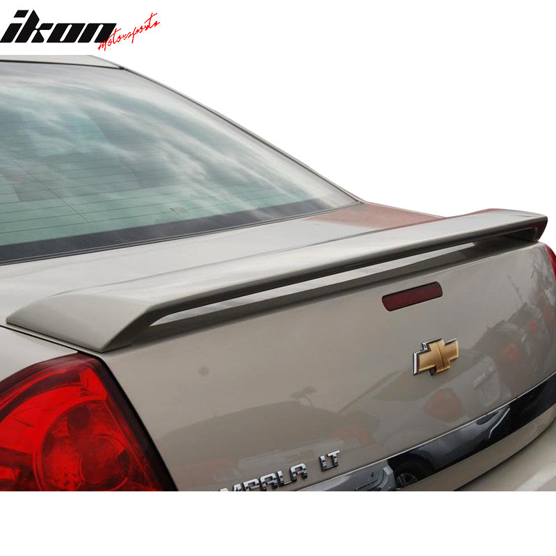 Trunk Spoiler Compatible With 2006-2013 Chevy Impala, Factory Style ABS Unpainted Trunk Boot Lip Spoiler Wing Add On Deck Lid By IKON MOTORSPORTS, 2007 2008 2009 2010 2011 2012