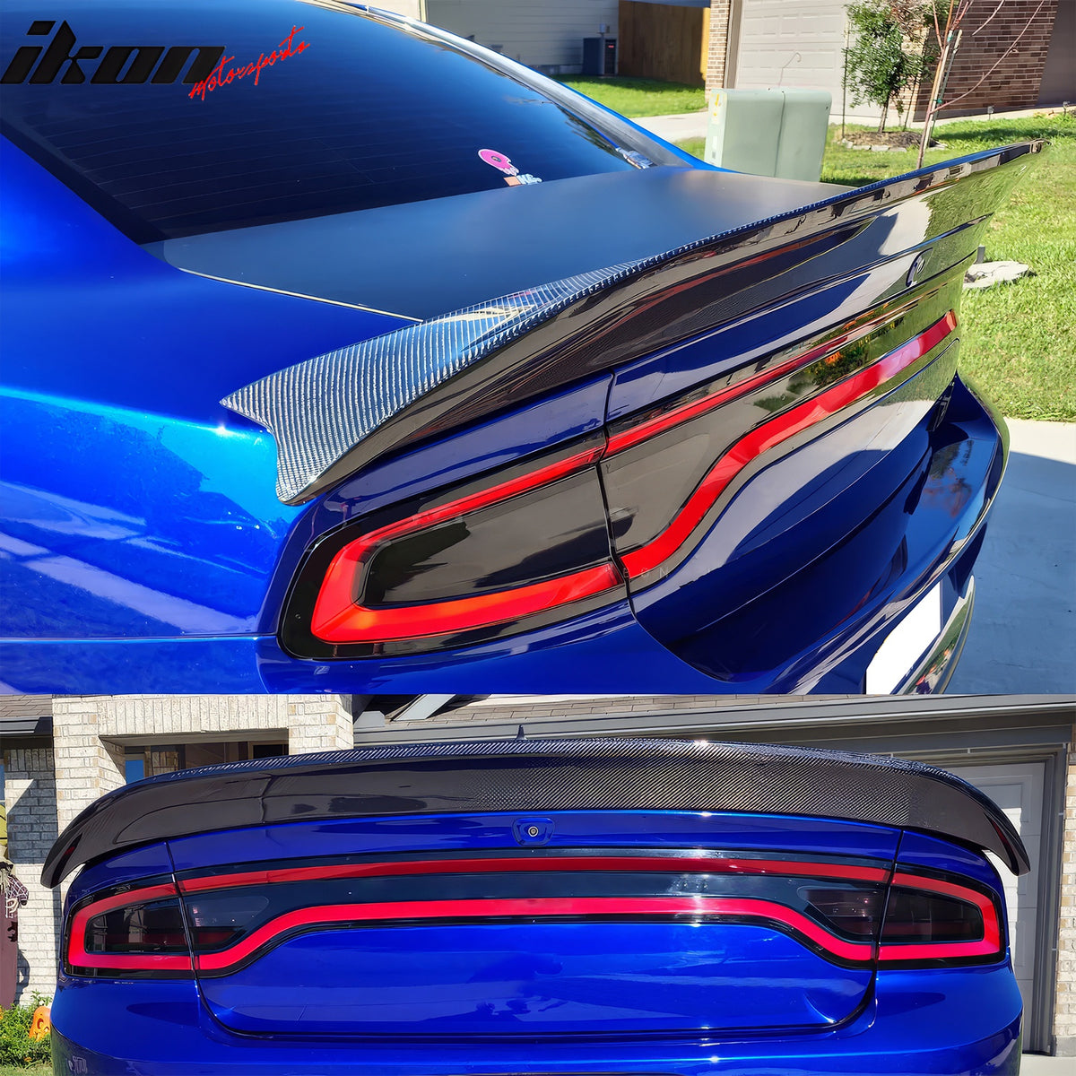 Fits 15-23 Dodge Charger Sedan Redeye Style Carbon Fiber Rear Trunk Spoiler Wing