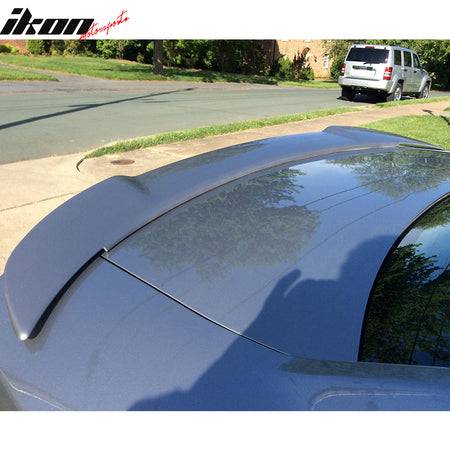 IKON MOTORSPORTS, Trunk Spoiler Compatible With 2011-2014 Dodge Charger, ABS Plastic SRT Style Rear Tail Spoiler Wing, 2012 2013