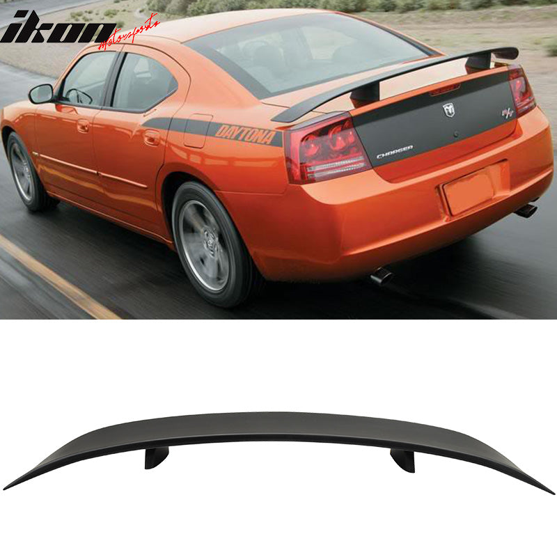 2006-2010 Dodge Charger Primer Matte Black Rear Spoiler Wing ABS