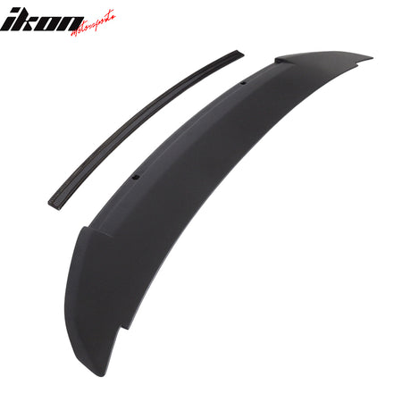 IKON MOTORSPORTS, Trunk Spoiler Compatible With 2010-2014 Ford Mustang V6 Gt Gt500 , Matte Carbon Fiber Rear Spoiler Wing, 2011 2012 2013